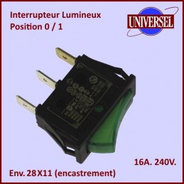 Interrupteur M/A Lumineux vert universel CYB-352161