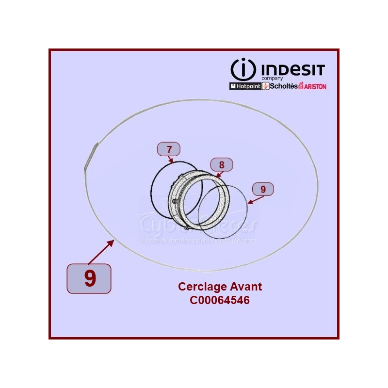 Cerclage AVANT de manchette Indesit C00064546 CYB-319546