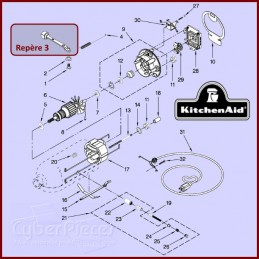 Levier long noir Kitchenaid 9709276 CYB-030380