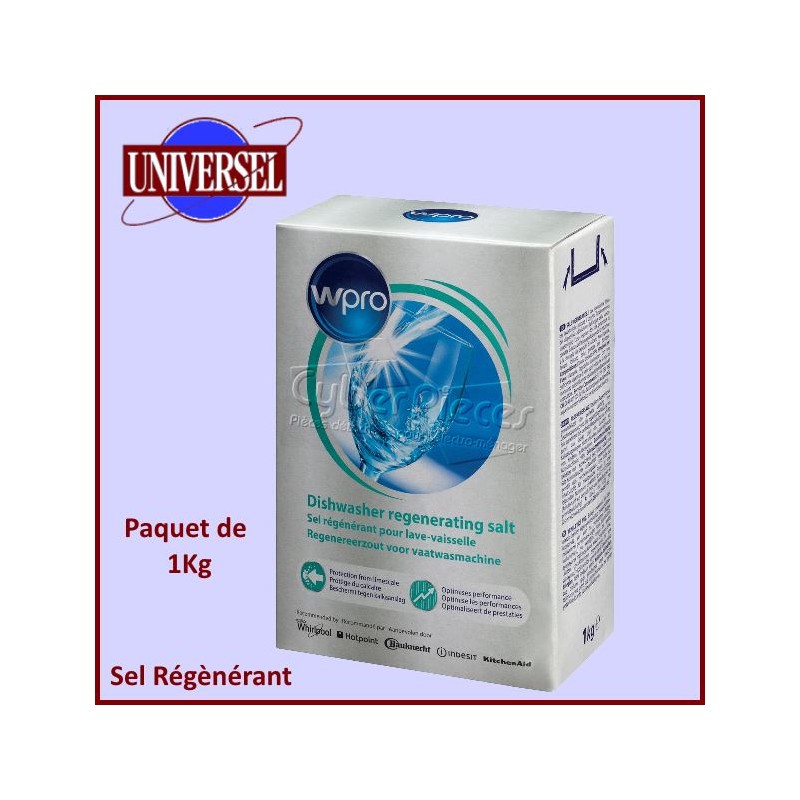 Sel Régénerant Anti-calcaire 1kg gamme WPRo - Pièces lave-vaisselle