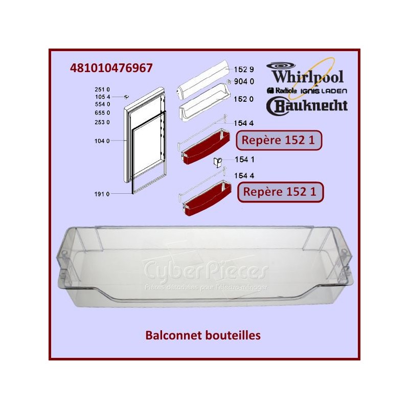 Balconnet Bouteilles Whirlpool 481010476967 CYB-082105