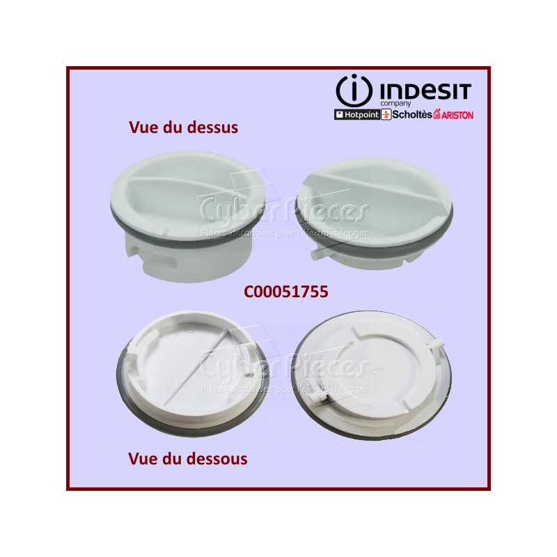 Lot de 2 bouchons de boite à produit Indesit C00051755 CYB-048248