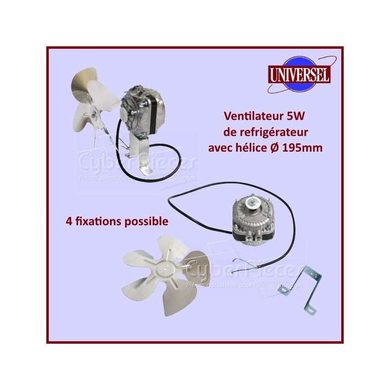 Ventilateur de Refrigerateur 5W 50 Hz Multi Fixations CYB-040600