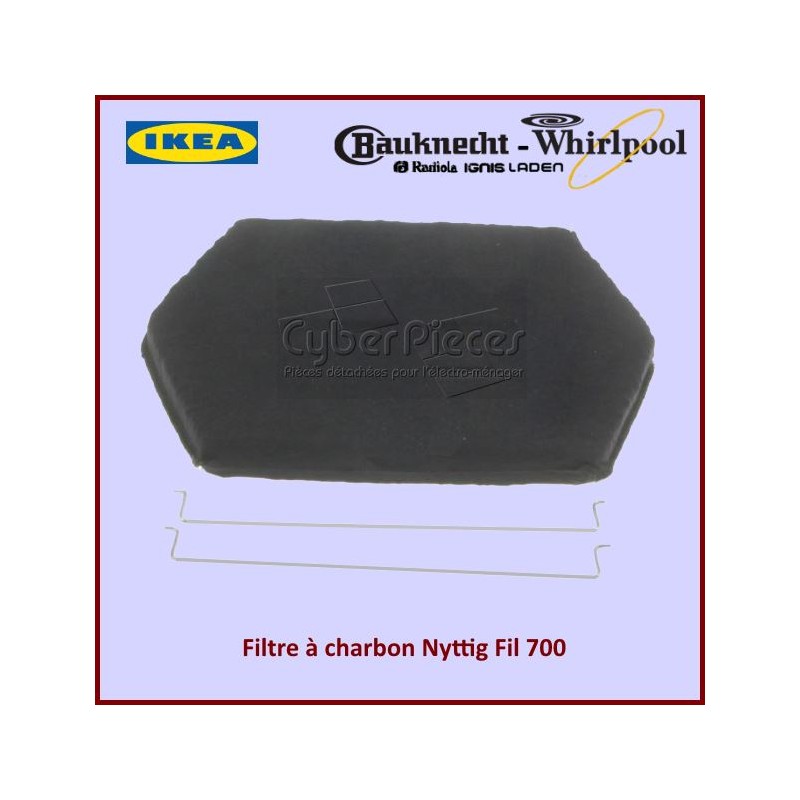 Filtre à charbon Type NYTTIG FIL 700 Whirlpool 480122101068 CYB-028936