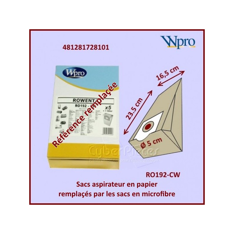 Sac aspirateur microfibre RO192-CW Rowenta CYB-374903