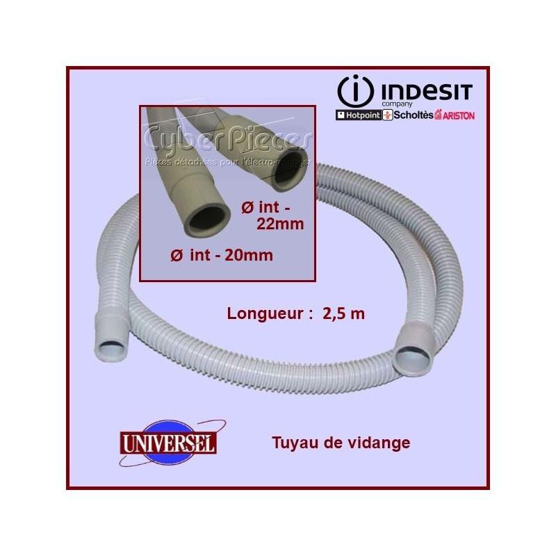 Tuyau De Vidange Universel 1,5M Pour Lave-linge Et Lave-vaisselle ( Droit  21 Mm Sur L'extrémité Du Tuyau À Angle Droit 22 Mm De Diamètre Intérieur )  - Compatible