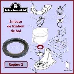 Embase en caoutchouc pour bol Kitchenaid W10220977 CYB-100045