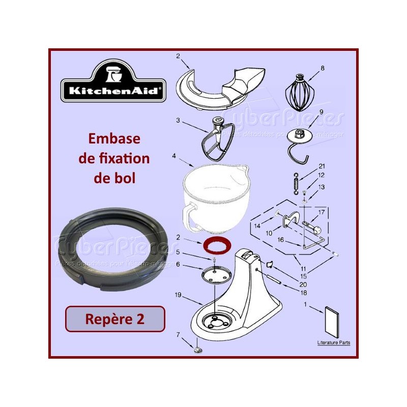 Embase en caoutchouc pour bol Kitchenaid W10220977 CYB-100045