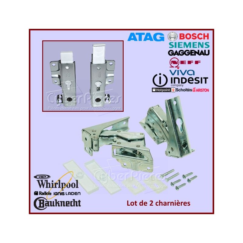 Kit de 2 charnières Whirlpool 481231018626 Kit de 2 charnières Whirlpool 481231018626