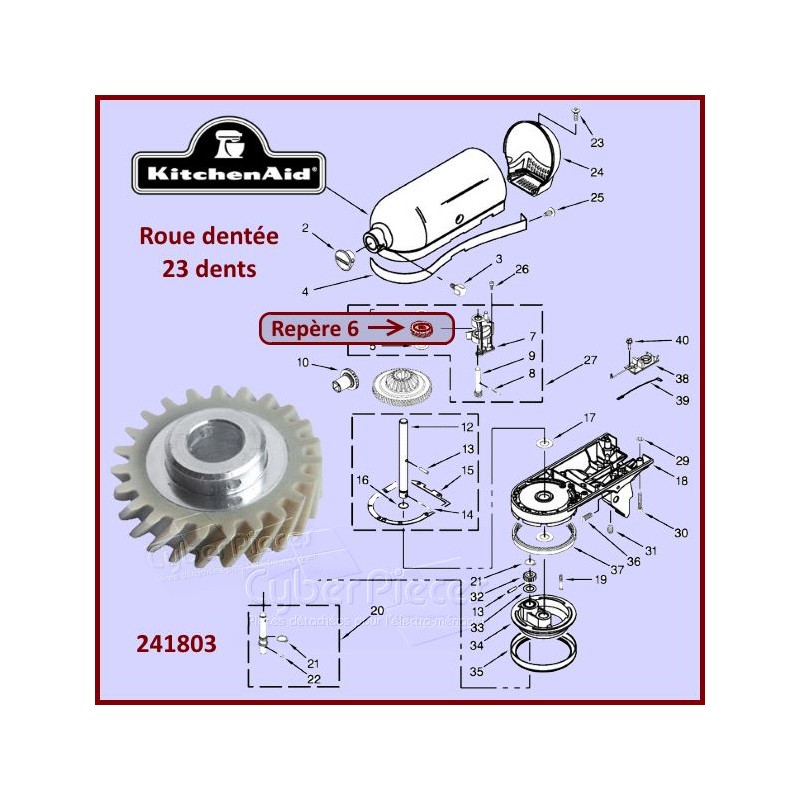 Roue Dentée 23 dents Kitchenaid 241803 CYB-064934