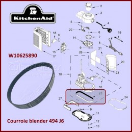 Courroie 494mm Kitchenaid W10625890 CYB-356862