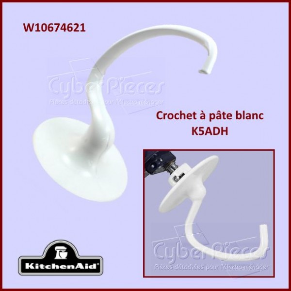 Crochet à pâte K5ADH blanc Kitchenaid W10674621 GA-077118