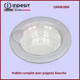 Hublot Complet poignée blanche Indesit C00081890 CYB-050777