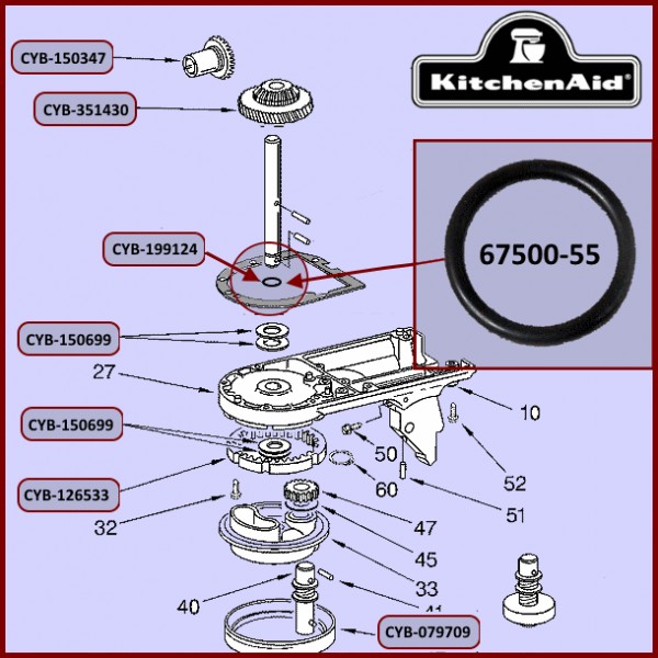 Joint Torique 67500-55 Kitchenaid CYB-199124