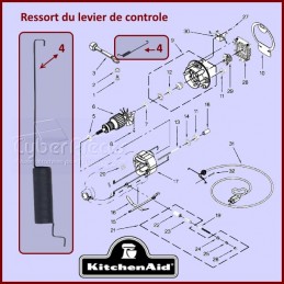 Ressort du levier de contrôle de vitesse Kitchenaid 3183680 CYB-266031