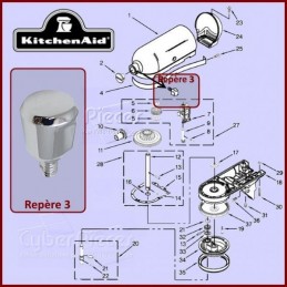 Vis chromée de fixation Kitchenaid W10512907 CYB-118460