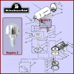 Vis chromée de fixation Kitchenaid W10839419 CYB-133951