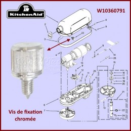 Vis chromée de fixation Kitchenaid W10360791 CYB-117630