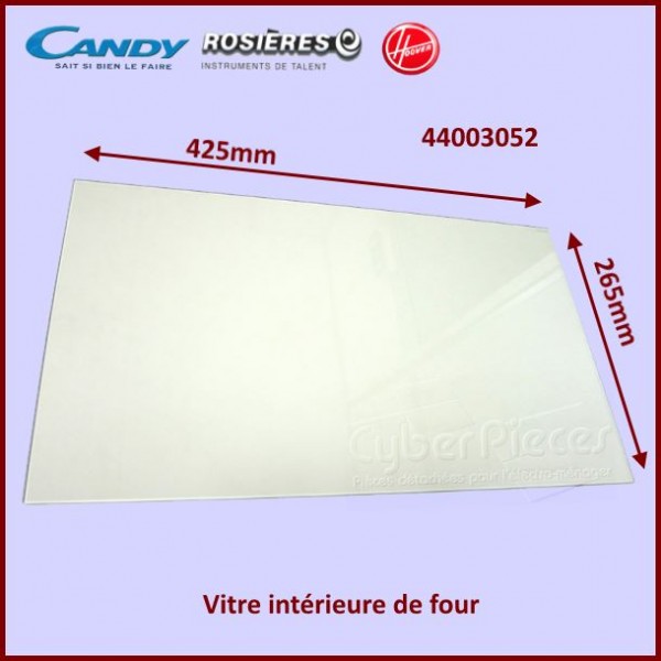 Vitre intérieure de four Candy 44003052 CYB-169714