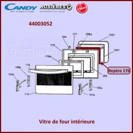 Vitre intérieure de four Candy 44003052 CYB-169714
