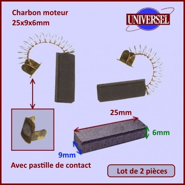 Charbon moteur 25x9x6mm CYB-018289