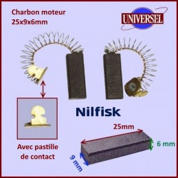 Charbon moteur 25x9x6mm Nilfisk CYB-023740