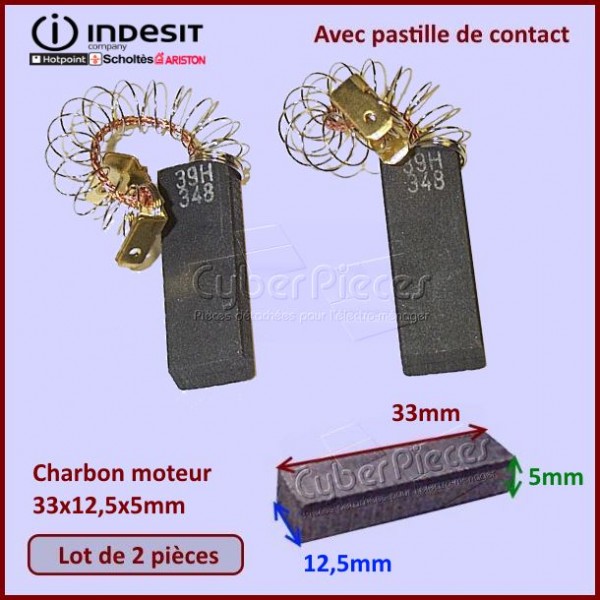 Charbon moteur 33x12,5x5mm - C00202407 CYB-008853