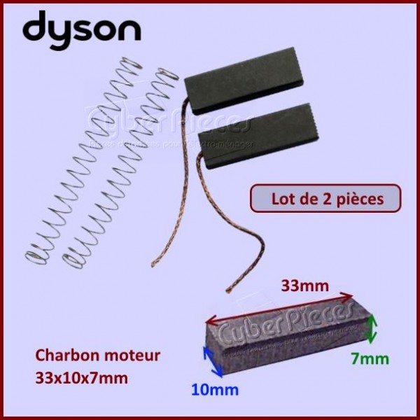 Charbons moteur Dyson 33x10x7mm ( lot de 2) CYB-036252