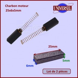 Lot de 2 Charbons moteur 25x6x5mm CYB-218191