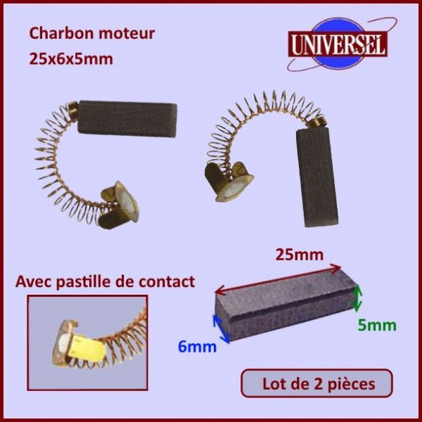 Charbon moteur 25x6x5mm CYB-218160