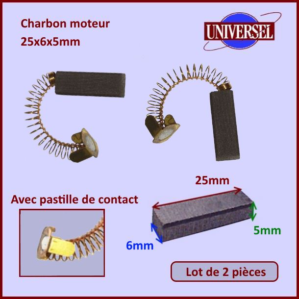 Charbon moteur 25x6x5mm