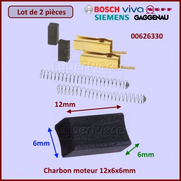 Charbon moteur avec support 12x6x6mm CYB-282857