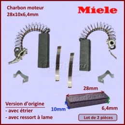 Charbon moteur 28x10x6,4mm *Origine* Miele 3320630 CYB-070140