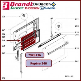 Vitre intérieure de four Brandt 79X8136 CYB-096034