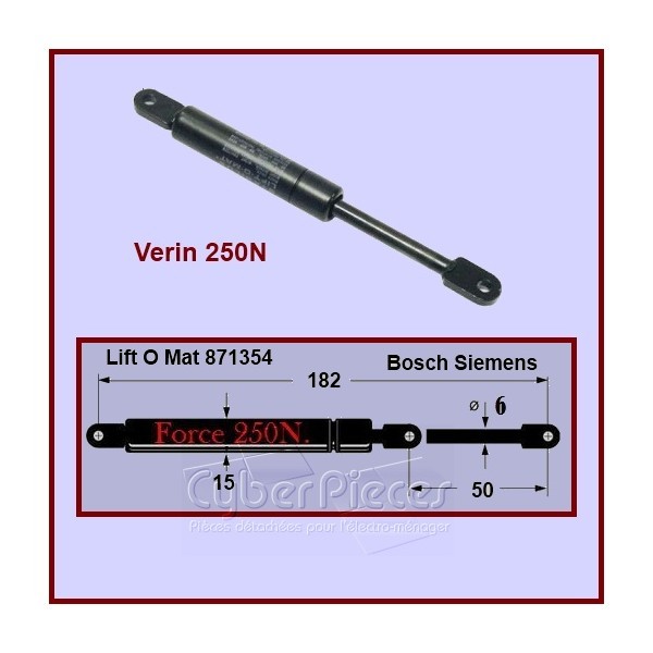 Vérin 250N Bosch Siemens 00088549 - Pièces Micro-ondes