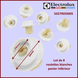 Lot de 8 roulettes blanches Electrolux 50279059005 CYB-214537