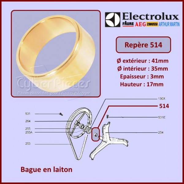 Bague Laiton Electrolux 1100991221 CYB-053655