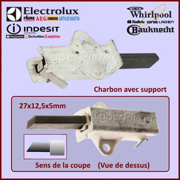 Charbon moteur avec support 27x12,5x5mm CYB-008679