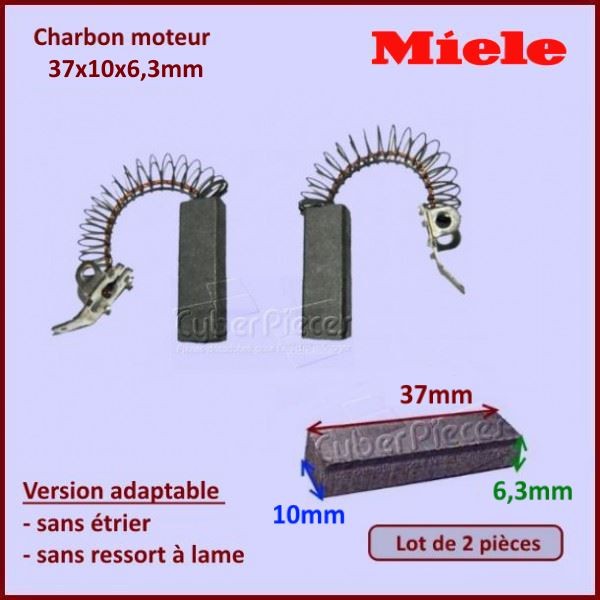 Charbon moteur 37x10x6,3mm *Adaptable* Miele 3026790 CYB-008280