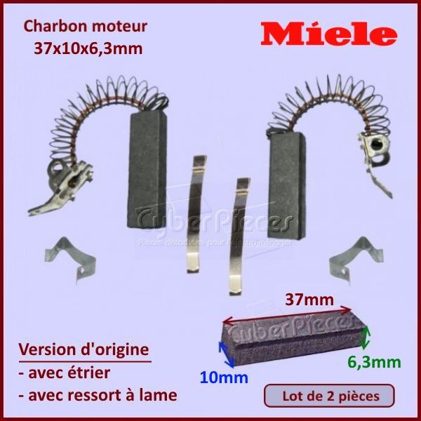 Charbon moteur 37x10x6,3mm *Origine* Miele 3026790 CYB-068215