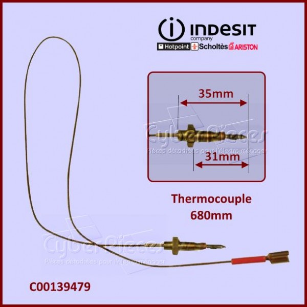 Thermocouple 680mm Indesit C00139479 CYB-058964