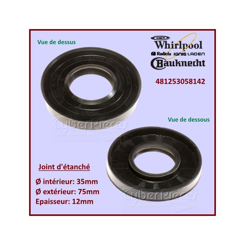 Joint d'axe 75x35x12mm Whirlpool 481253058142 CYB-199100