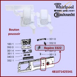 Bouton poussoir Whirlpool 481071425541 CYB-083898