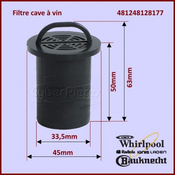 Filtre cave à vin Whirlpool 481248128177 CYB-197502