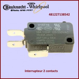 Interrupteur double Whirlpool 481227138542 CYB-202145