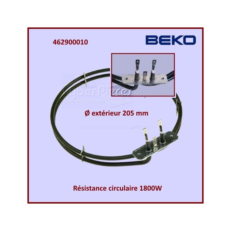 Résistance Circulaire 1800W Beko 462900010 Résistance Circulaire 1800W Beko 462900010