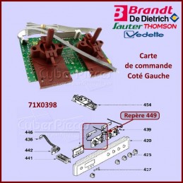 Carte de commande Gauche Brandt 71X0398 CYB-236317