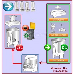 Bol inox avec chauffage et couteau TEFAL MS-0A08210 CYB-082228