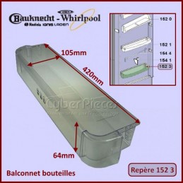 BALCONNET A BOUTEILLES POUR REFRIGERATEUR WHIRLPOOL 1930206 - *  480131100357 ART474 ART486 ARG736 - BVMPièces - Cdiscount Electroménager