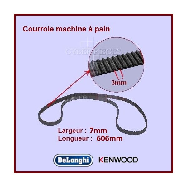 Courroie 606mm machine à pain BM450 Kenwood KW712257 CYB-336390